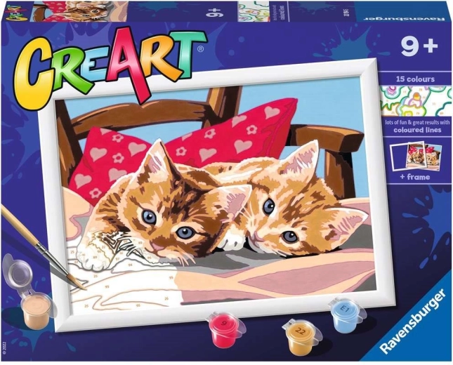 Ravensburger CreArt pictură după numere – două pisicuțe drăgălașe (24 × 18 cm)
