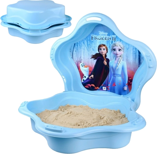 Nisipar din plastic cu capac în formă de scoică 2în1 piscină DISNEY FROZEN