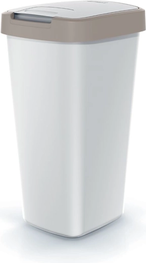 Coș de gunoi Compacta Q Flap 25 l gri cenușiu cu capac maro deschis