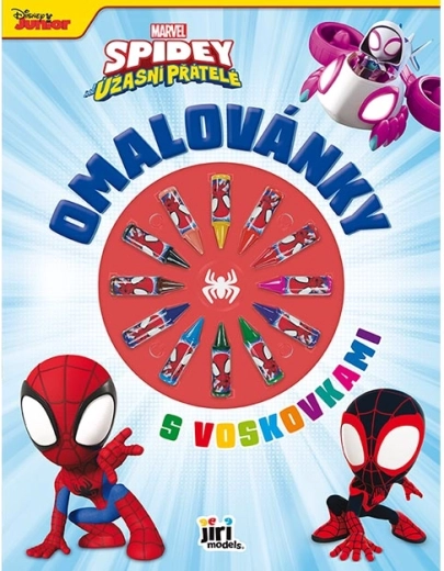 Caiet de colorat cu creioane cerate Spidey