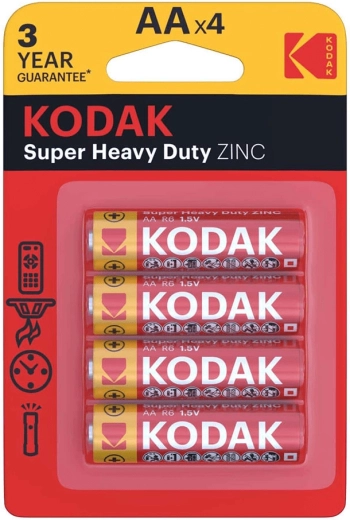 Baterie tip AA (R6) zinc-carbon Kodak Heavy Duty – pachet 4 bucăți