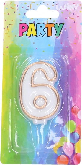 Lumânare de petrecere numărul 6 auriu