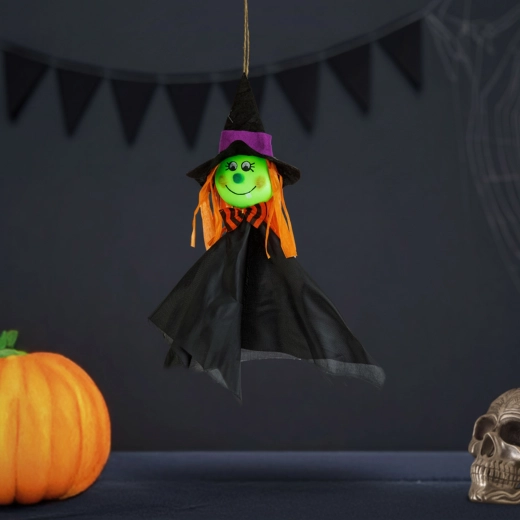 Decorațiune suspendată de Halloween, vrăjitoare, 48 × 44 cm