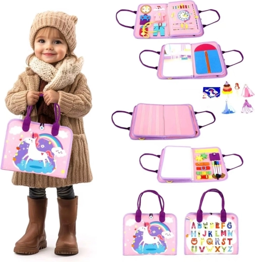 Carte senzorială busy cu unicorn 2Kids Toys