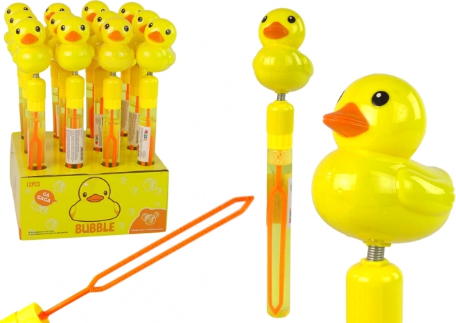 Baloane de săpun rațușcă galbenă cu sunet, 29 cm