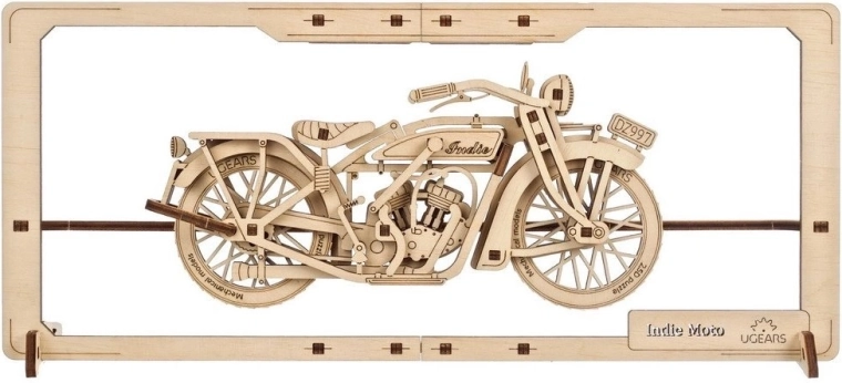Puzzle mecanic din lemn Ugears 2,5D Indie Moto