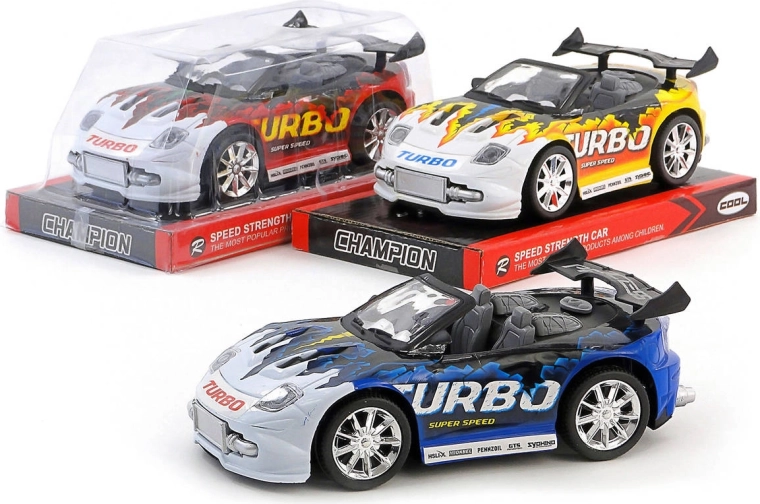 Mașină sport de curse Turbo cu mecanism cu volantă 19 cm - 1 buc