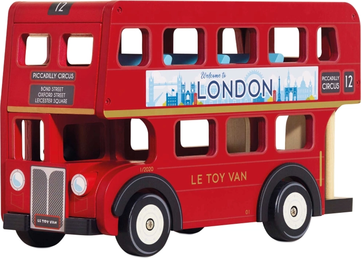 Le Toy Van autobuz londonez din lemn cu etaj pentru copii