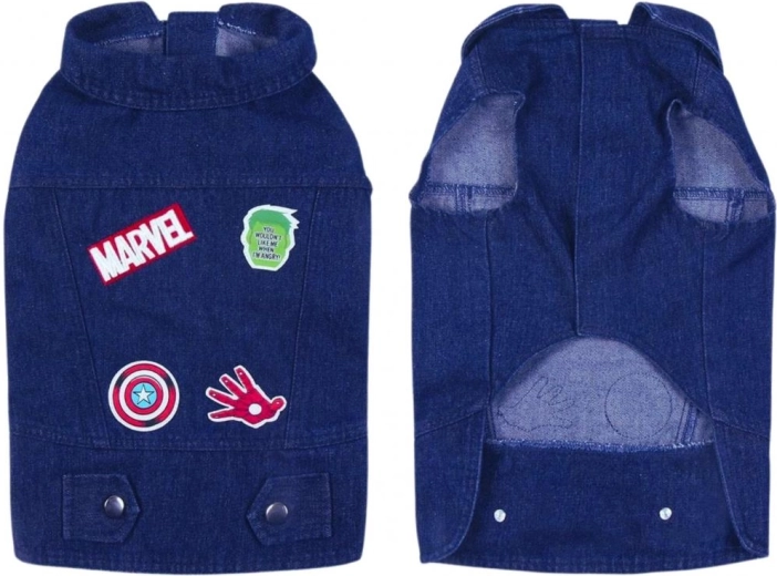 Hăinuță din denim pentru câine Marvel, mărimea M - 1 bucată
