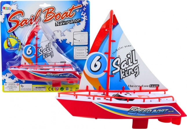 Barcă plutitoare pe baterii Jucărie de apă Roșie