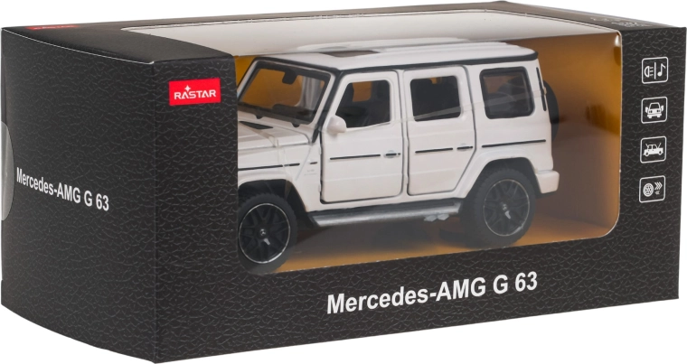 Model metalic Mercedes-AMG G 63 cu sunet, alb, RASTAR