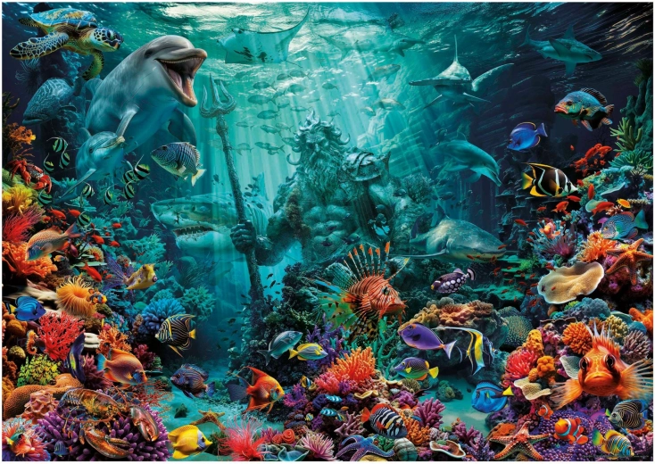 Puzzle Poseidon pe reciful de corali 1000 de piese