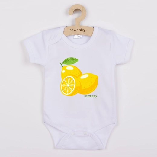 Body pentru bebeluși New Baby cu imprimeu Lemon, mânecă scurtă, mărimea 80 (9–12 luni)