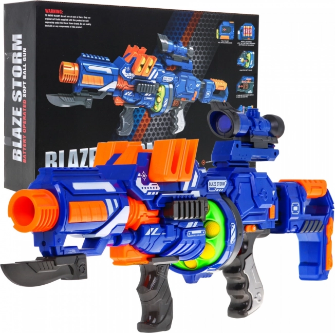 Blaze Storm blaster cu spumă pentru adolescenți 14+ cu încărcător tambur și vizor