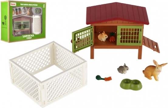 Coteț de iepuri cu accesoriu și ieșire pentru copii