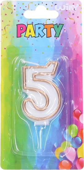 Lumânare de petrecere numărul 5 aurie