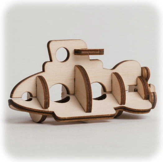 CuteWood puzzle 3D din lemn Submarin
