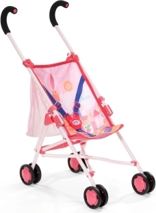 Cărucior tip umbrelă cu plasă pentru păpuși BABY born – roz