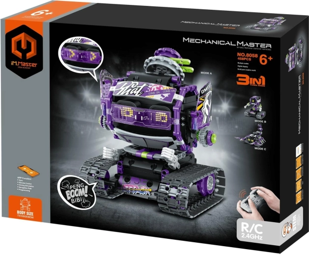 iM.MASTER set de construcție robot RC 3 în 1 2,4 GHz (459 piese) pe baterii cu pachet reîncărcabil
