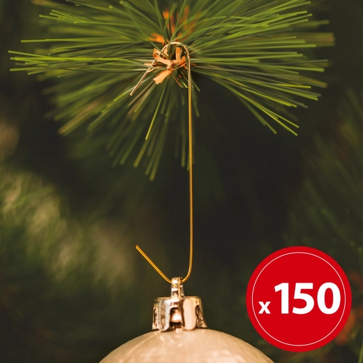 Cârlige aurii pentru ornamente de Crăciun – 150 de bucăți