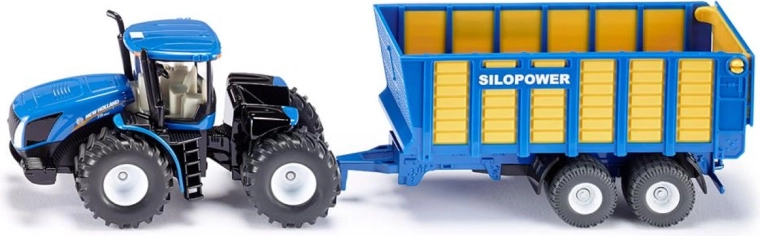 Siku tractor NEW HOLLAND cu remorcă 1:50