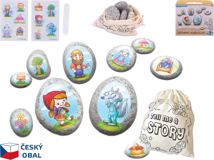 Set de pietricele de basm cu Scufița Roșie și autocolante