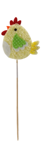 Găinușă de Paște pe bețișor – decorațiune pentru ghiveci și aranjamente (mix de culori)