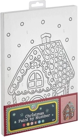 CCG XMAS pictură pe numere pe pânză – căsuță din turtă dulce 30 × 19 cm