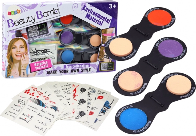 Set de Frumusețe cu Tatuaje Temporare și Nuanțe Colorate
