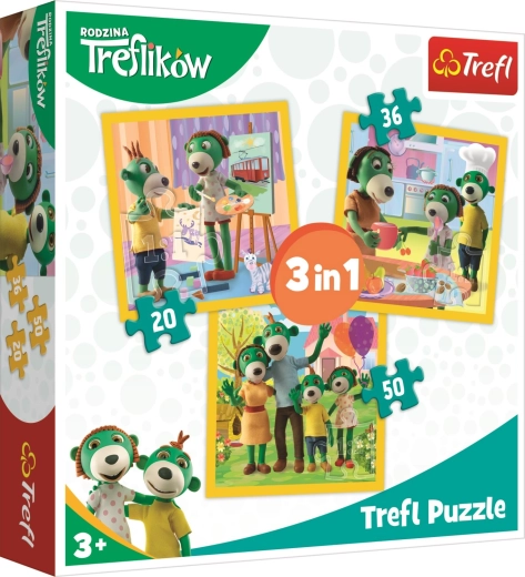 Puzzle Treflici 3în1 – e plăcut să fim împreună (20, 36, 50 piese)