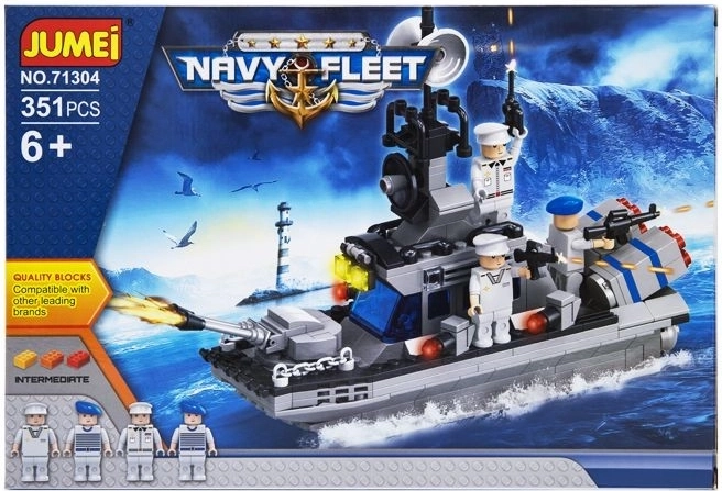 Set de construcție Jumei Navy Fleet – barcă militară, 351 piese - 1 bucată