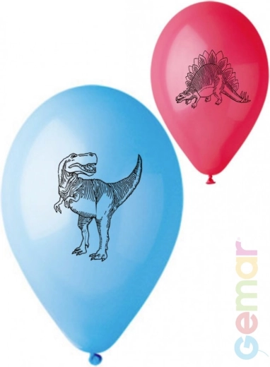 Balon din latex pastel Gemar cu imprimeu cu dinozauri 26 cm - 1 bucată