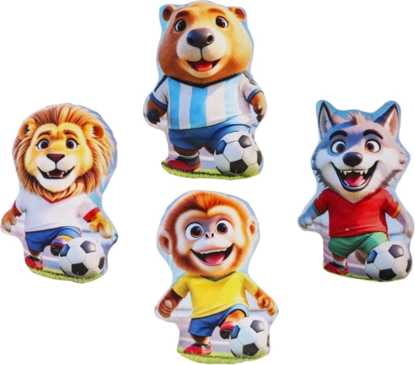 Perna plușată cu animăluț fotbalist 16,5 cm