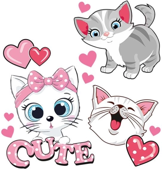 Abțibilduri Pisicuțe Drăguțe pentru Călcat