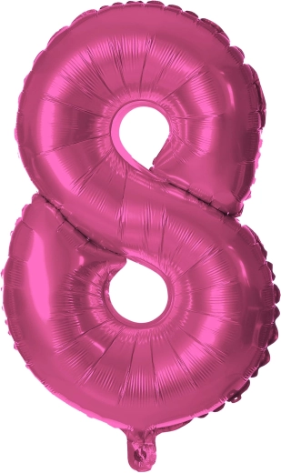 Balon din folie cifră 8, 30 cm, roz, TORO