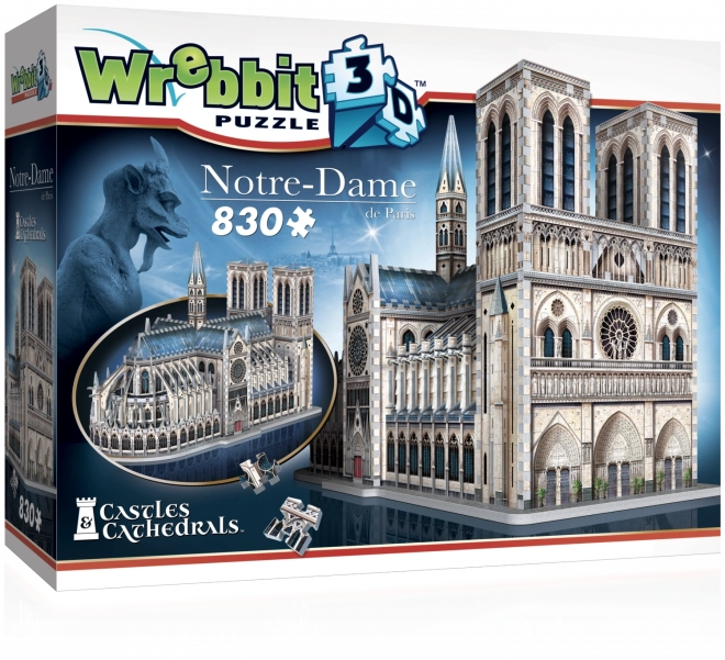 Puzzle 3D catedrala Notre‑Dame de la WREBBIT, 830 piese