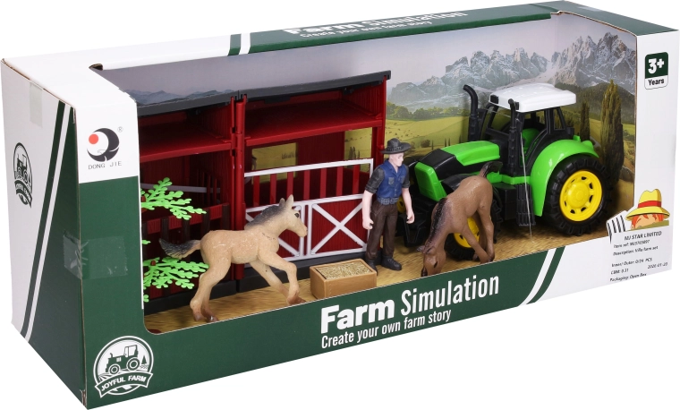 Fermă cu tractor – set de joacă 22 cm - 1 bucată