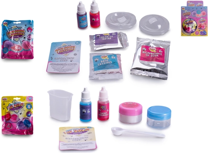 Set creativ pentru realizarea unui balsam de buze sau a unei bile efervescente de baie cu aromă fructată