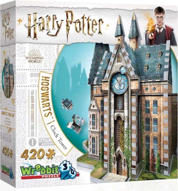 Wrebbit puzzle 3D Harry Potter Hogwarts – Turnul cu Ceas, 420 piese