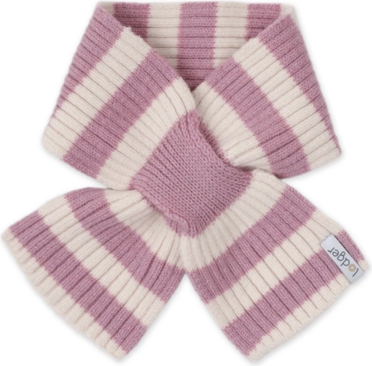 Eșarfă pentru copii Lodger din lână merino stripe mauve - 1 bucată