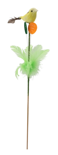 Decorațiune de Paște pe țăruș – păsărică cu pene 30 cm (mix de culori)