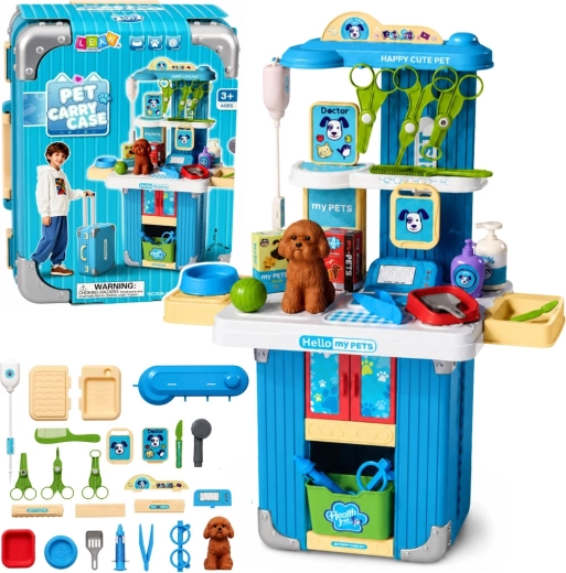 Trusă veterinară cu cățel și accesorii de îngrijire - 1 bucată