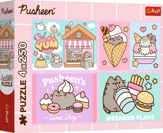 Puzzle Pusheen – faceți cunoștință cu PUSHEEN 4×250 piese