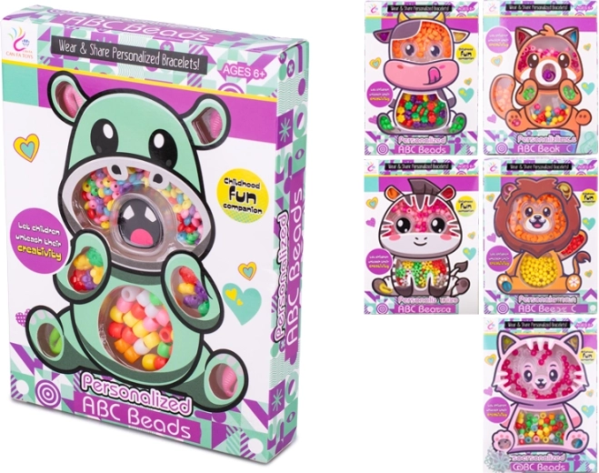 Set de mărgele de înșirat cu animăluțe pentru copii