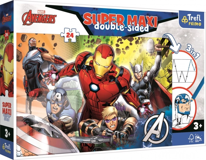 Puzzle super maxi față-verso 24 piese – MARVEL AVENGERS