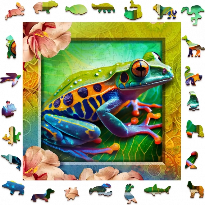 Puzzle din lemn Froggie colorat 250 de piese