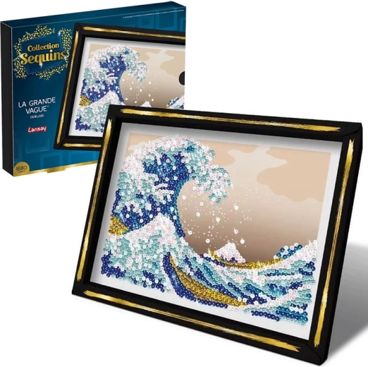 La grande vague – tablou din paiete – val marin, set creativ 1680 buc.