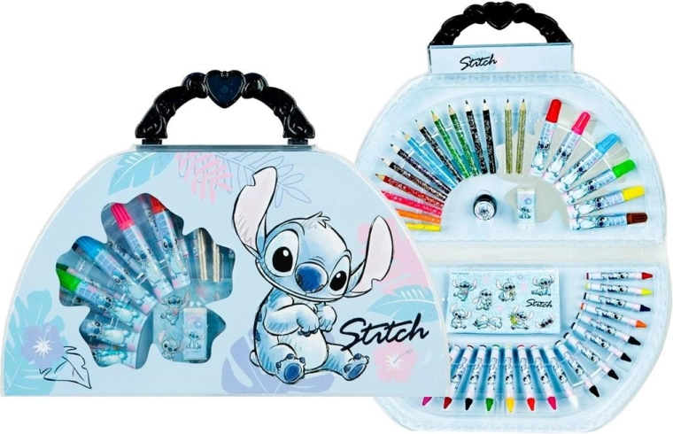Trusă de desen în valiză Lilo și Stitch – set de artă cu 51 de piese