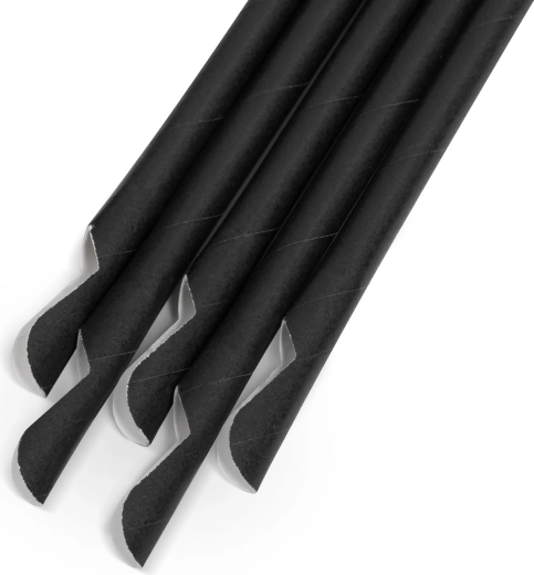 Pai de hârtie cu linguriță, negru, 197 × 8 mm, 150 buc.