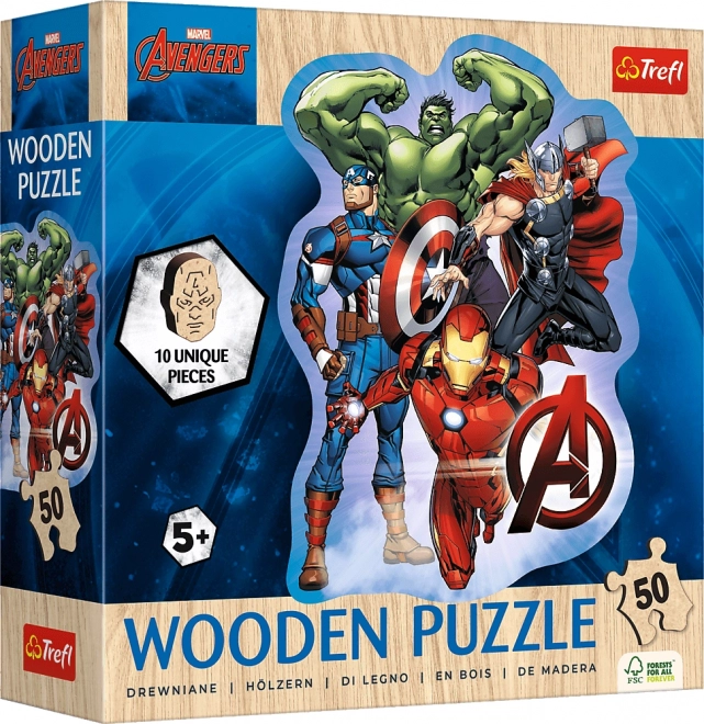 Puzzle contur din lemn AVENGERS – 50 piese